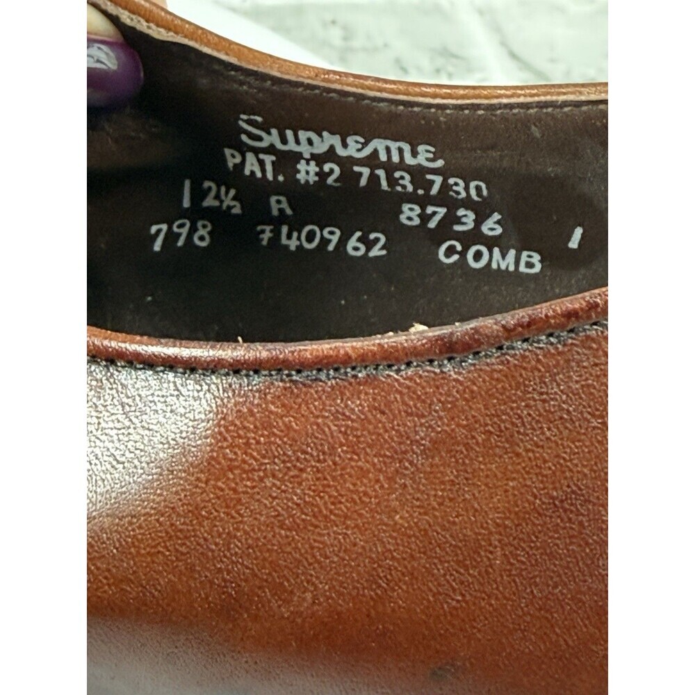 Foot-So-Port Supreme VINTAGE Men’s 12.5 Brown Leather Classic Derby Shoes NEW - Picture 12 of 14